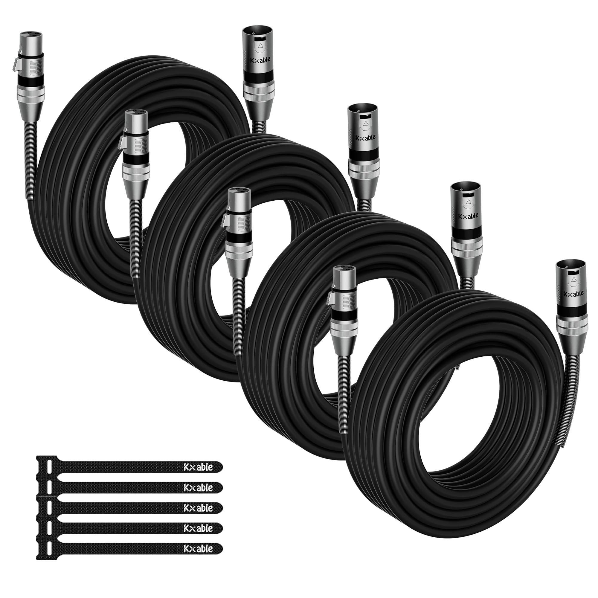 Confezione da 4 cavi DMX a DMX per illuminazione da palcoscenico, 4,1 m, impedenza 110 Ohm, cavo DMX maschio a femmina (compatibile XLR), cavo di segnale schermato a 3 pin, per XLR DJ a testa mobile