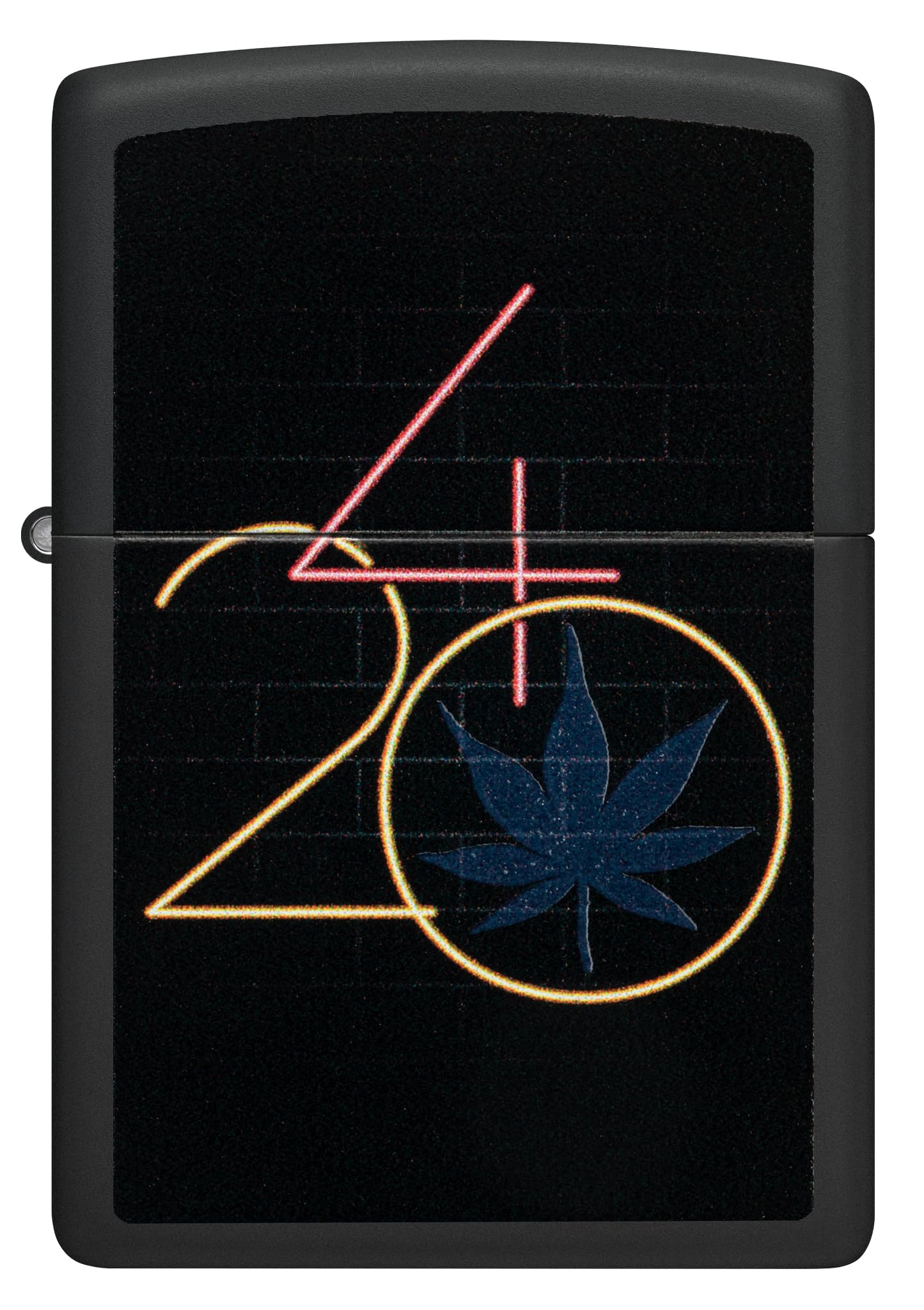 Zippo Windproof Lighter, 420 Design, Matt Black, Black Light, Refillable, Reusable, Windproof Design, available in Gift Box - Image 2