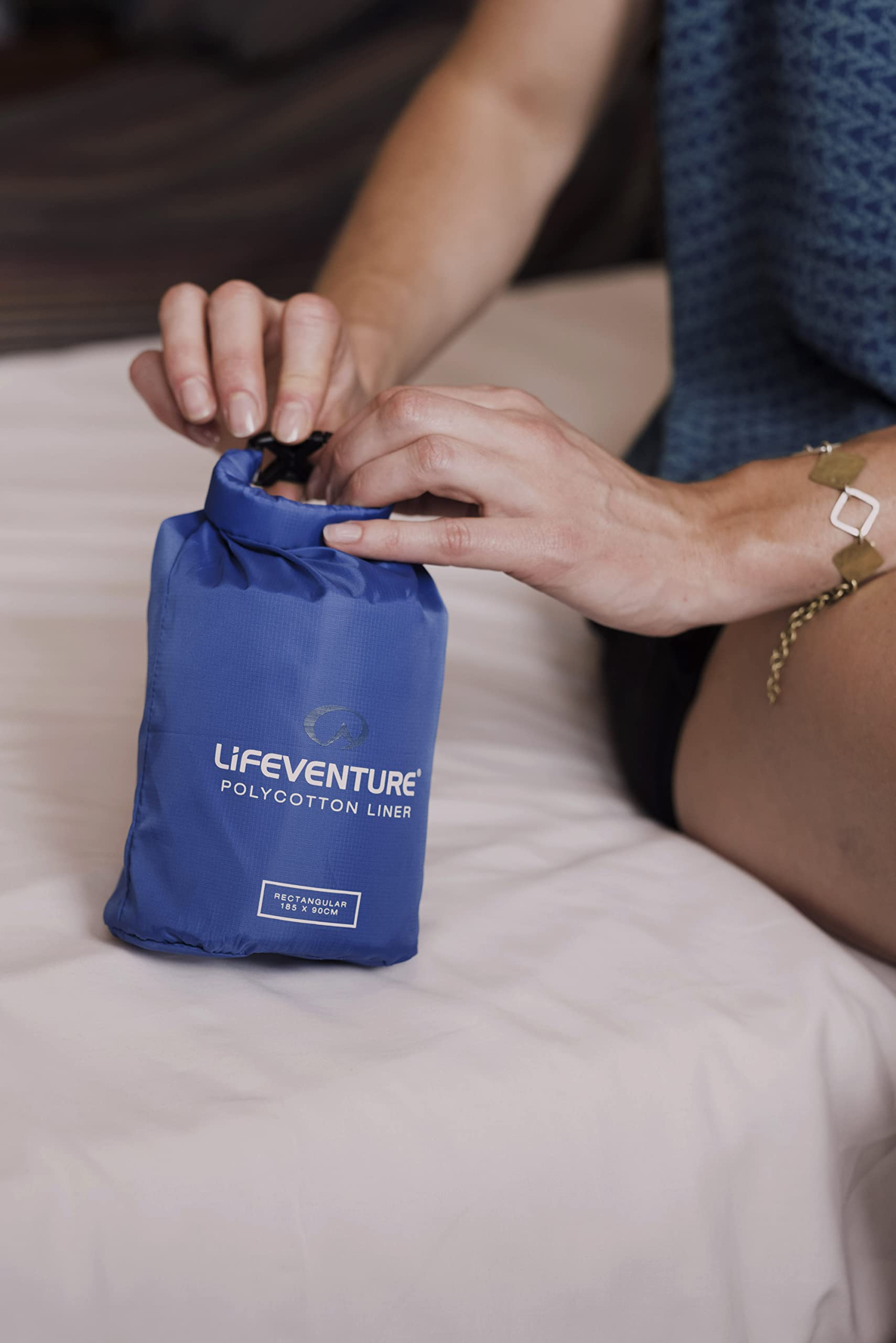Lifeventure Polycotton Sleeping Bag Liner Lightweight Travel and Camping Sheet to Use Alone or to Add Warmth to Sleeping Bag