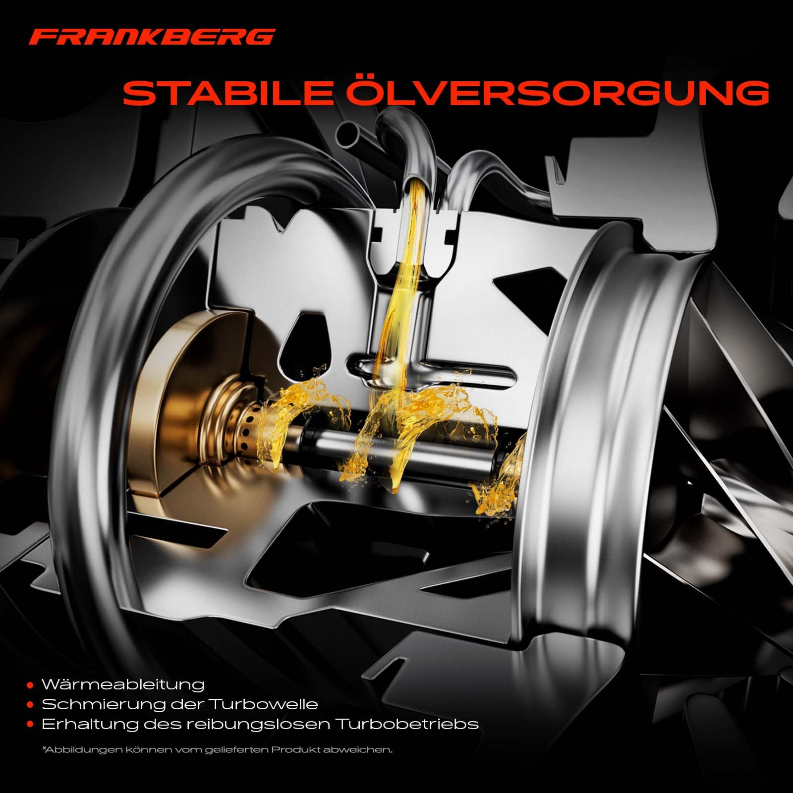 Frankberg Línea de suministro de aceite para turbocompresor 11427585403 | Compatible con: Serie 1 Convertible E88, Serie 5 F10, Serie 3 Touring E91, 4 Cabriolet F33 F83, Serie 6 Coupé F13