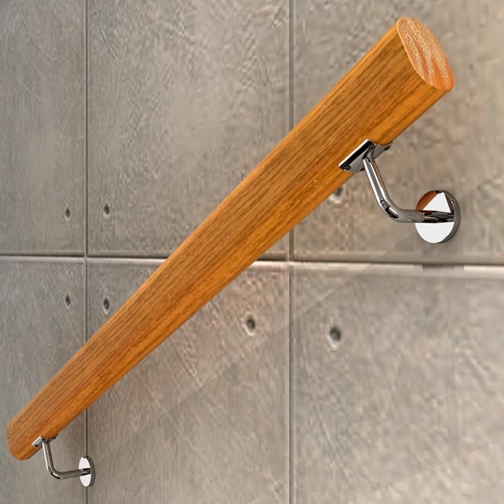Lqsybhd 1 Wooden Handrails, Non-Slip Staircase Handrail, For Home Garden Corridor Lofts Kindergarten Guardrail Decking Railings, Wall Mounted Barrier-Free Staircase Grab Bar For Elderly(Size:80cm/2.62Ft)
