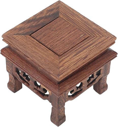 Miniatura 5 de Mini soporte de exhibición de taburete de madera de estilo chino, estante de exhibición de macetas de jardín, soporte decorativo para elevador de