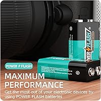 Vista 2 de Baterías de 9 V con fecha fresca – Paquete familiar de 12 unidades – Batería de 9 voltios multiuso de larga duración