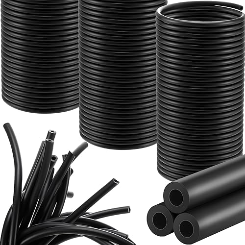 Frienda Tubo de goma de látex de 80 pies (0.118 in) de diámetro interior x 1/4 pulgadas (0.236 in) Od Slingshot Bandas de fusil submarino tubo Negro