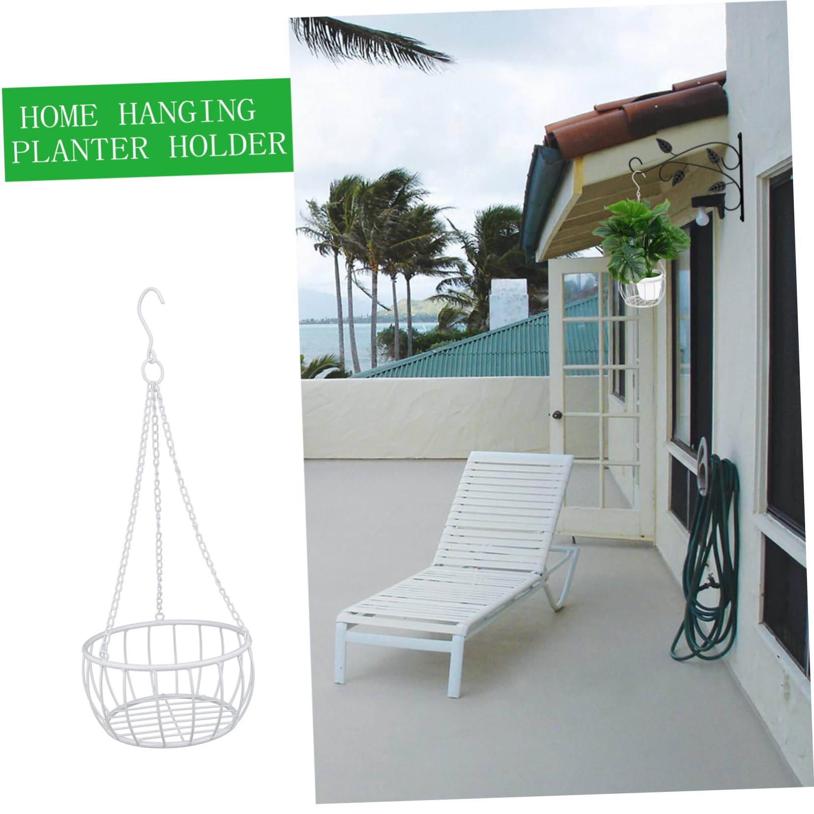Supvox Hängender Eisen-blumenampel Mit Einzigartigem Design Für Balkon Garten Oder Innenräume Stabil Und Installieren Dekorativer Pflanzenhalter Für Verschiedene Blumen Und Pflanzen