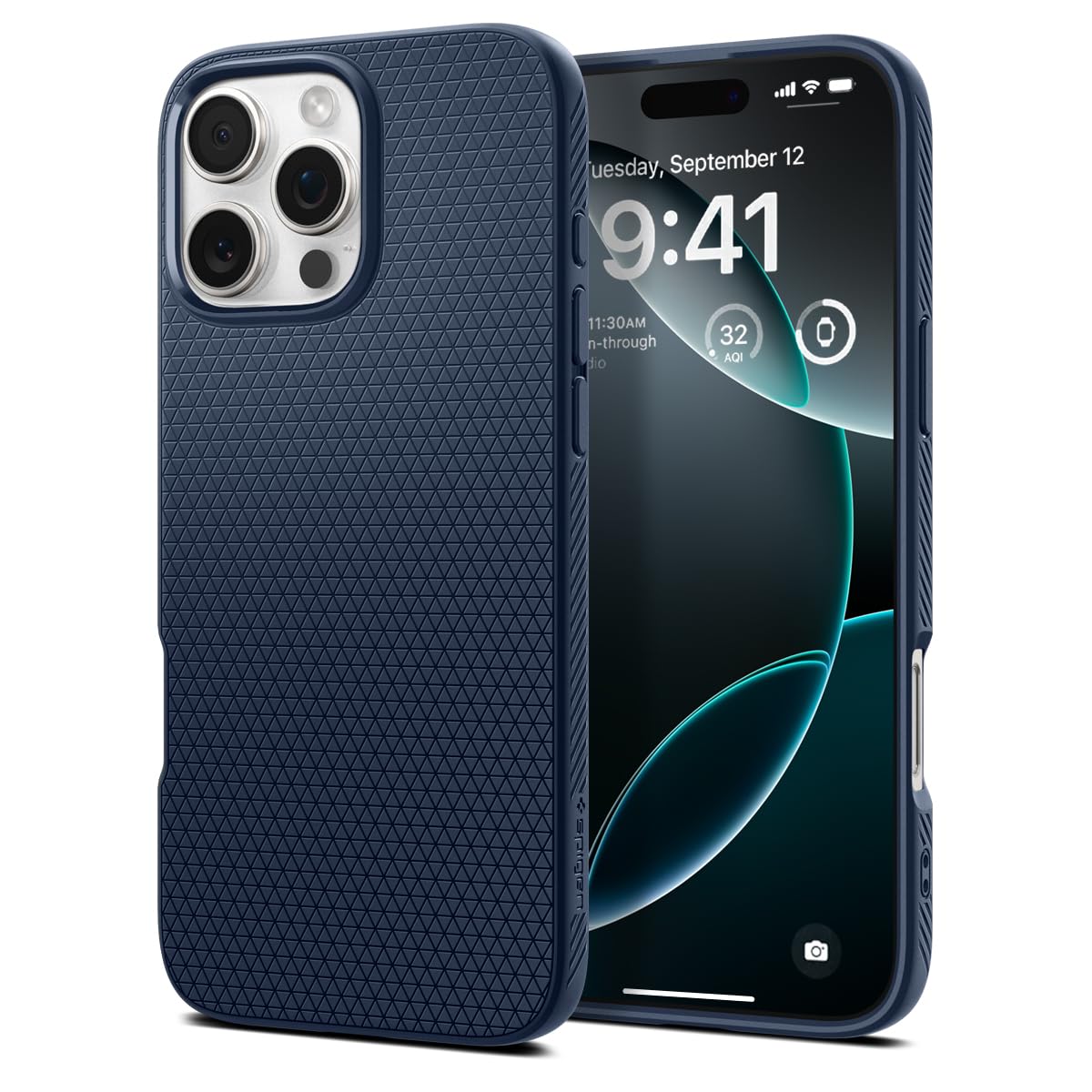 Spigen Liquid Air Case Compatible with iPhone 16 Pro - Navy Blue