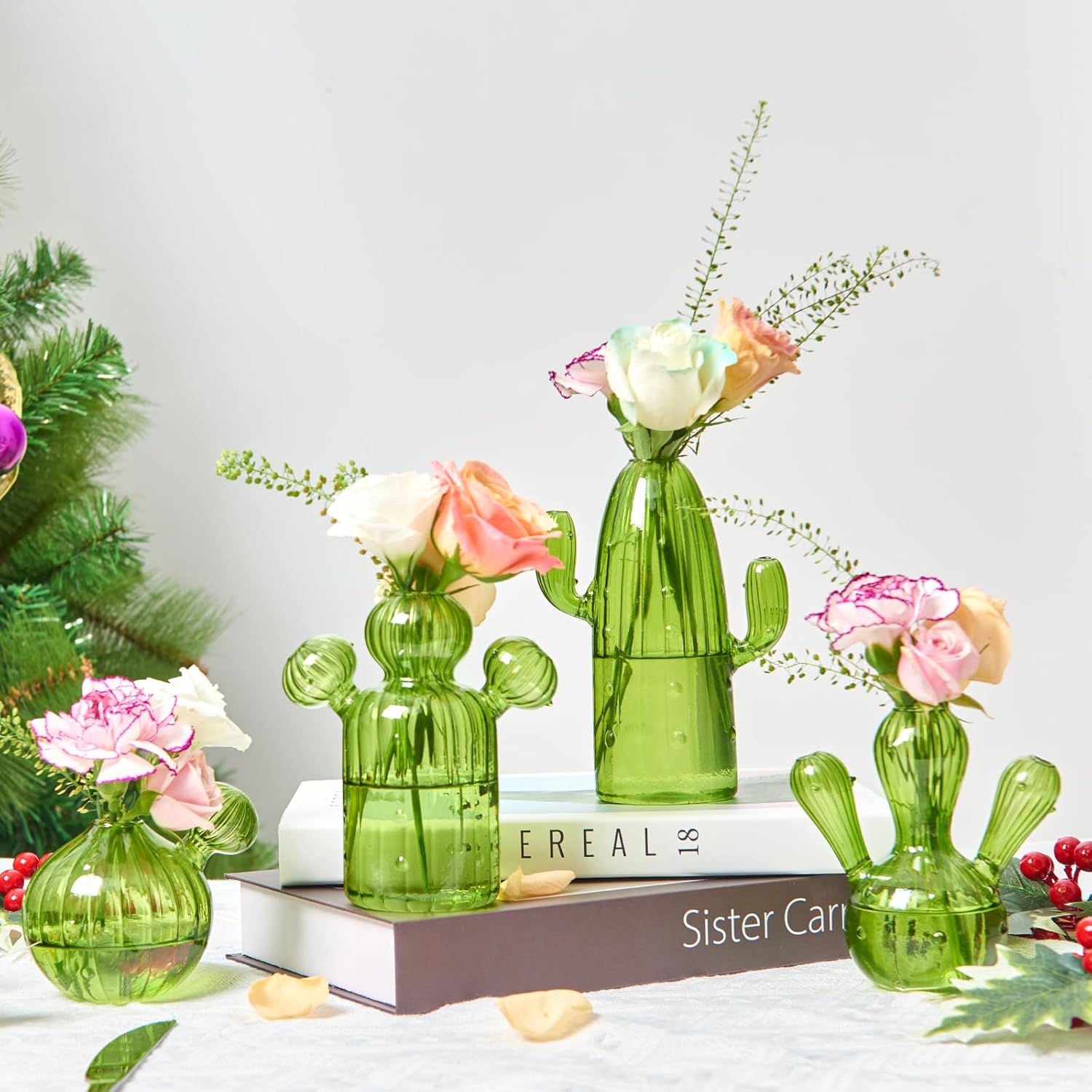 XXXFLOWER Cactus Plant Propagation Station Terrarium Jars for Plant Cuttings Air Plant Holders Unique Glass Flower Vase for Hydroponics Plants for Plant Lovers Home Garden Decor