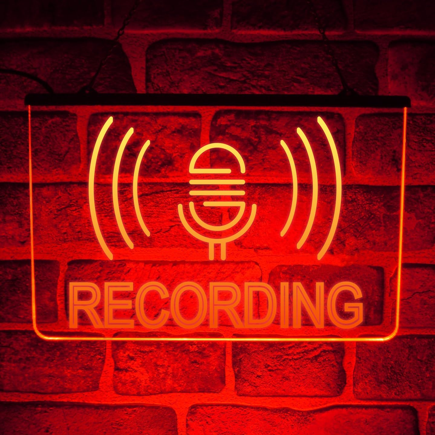 Recording On Air Neon LED Light Sign | Multicolour Hanging Wall Display for DJ Booth, Music Studio, YouTube, Podcast, Radio Room | USB Powered (Multicolour)
