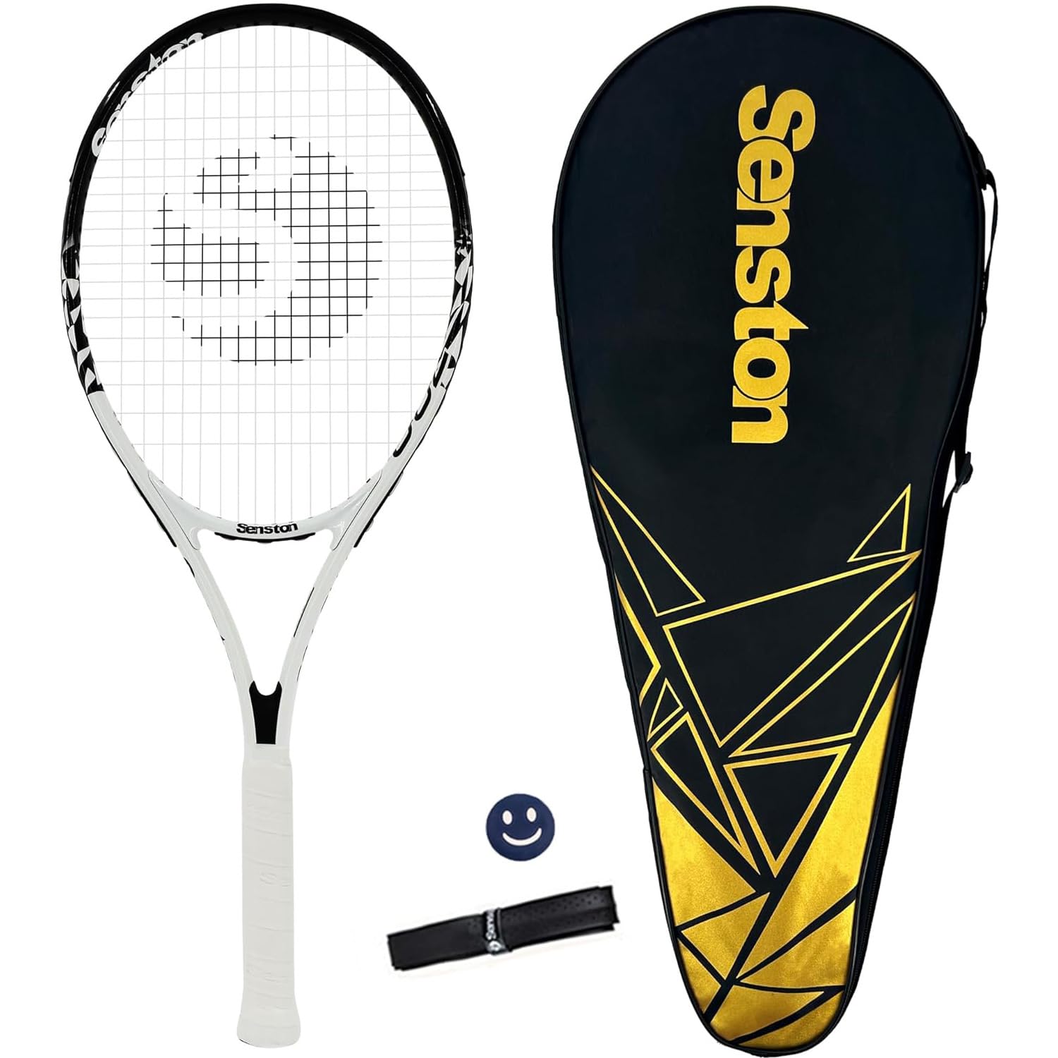 Senston Raqueta de Tenis Moldura de Una Pieza,Unisex,Incluido Bolsa de Tenis/1 Grip/1 Amortiguadores