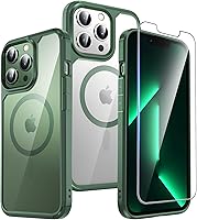 Vista 82 de TAURI Funda magnética 5 en 1 diseñada para iPhone 14 para iPhone 13, [compatible con MagSafe] con 2 protectores de pantalla + 2 protectores de lente