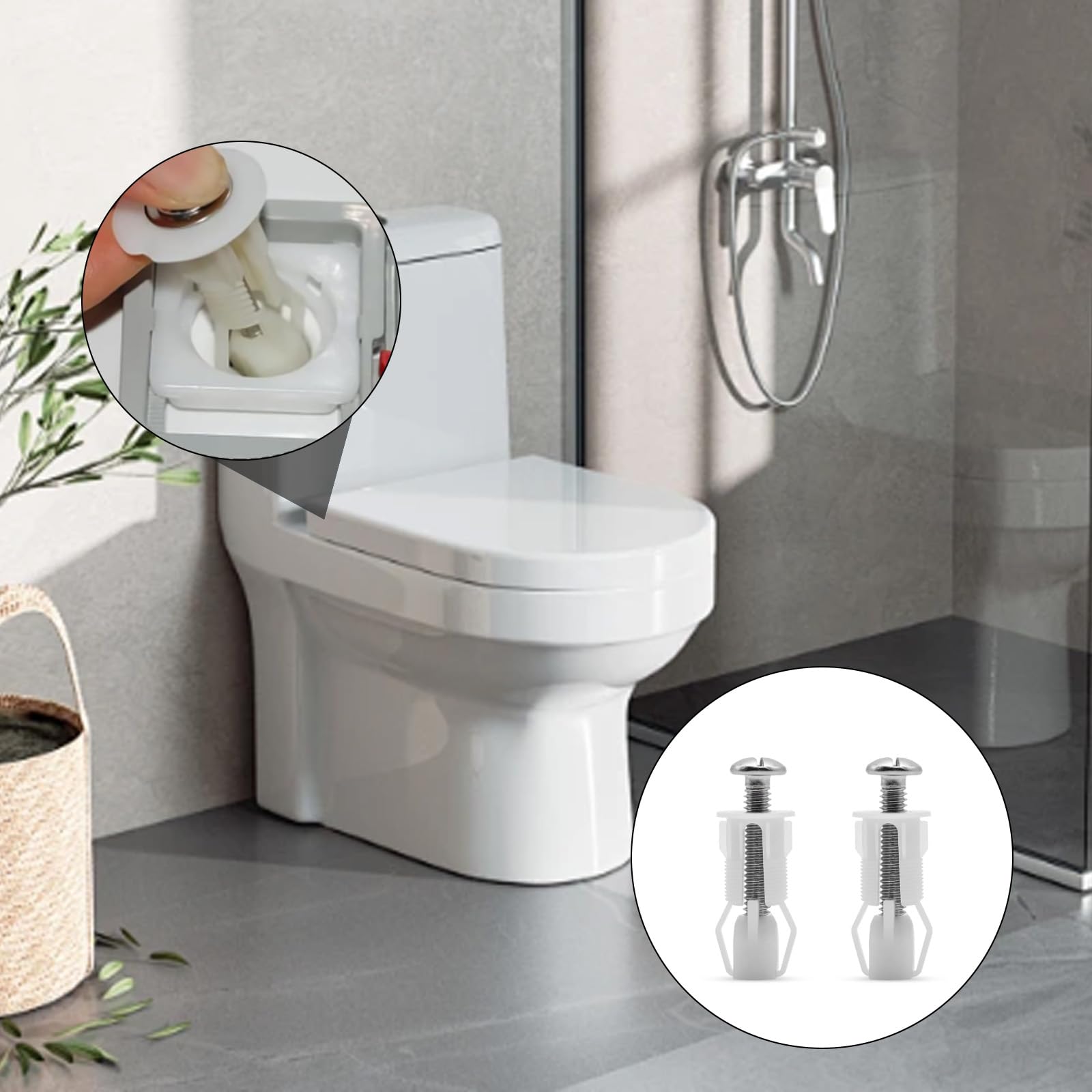 Xiciki 2 works Toilet Seat Fittings Kit, Toilet Seat Screws, Universal Toilet Seat Fixing Kit - Image 4