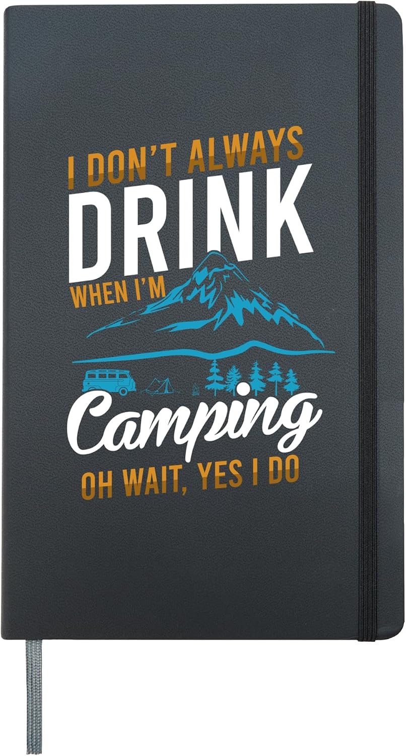 Campe Camping Drinking Fun Funny Humor Winter Camping Hardcover Journal, Black