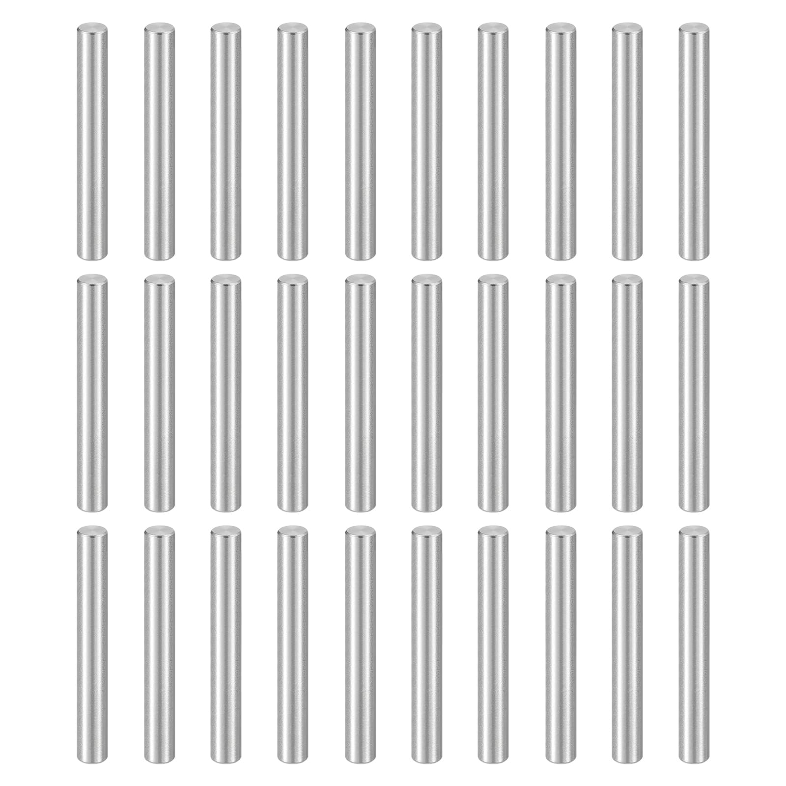 sourcing map Dowel Pins M3 x 24mm 304 Stainless Steel Silver 55pcs