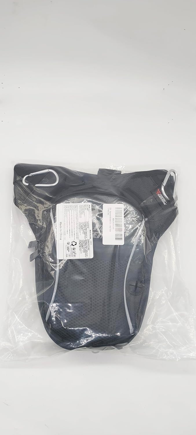 Hebetag Oxford Waist Pack Motorcycle Drop Leg Bag for Men Women Thigh Waist Bum Hip Fanny Belt Bag Purse Pouch Outdoor Travel Hiking Cycling Tactical Outdoor Sports Daypack (#06Black(GrayLogo))