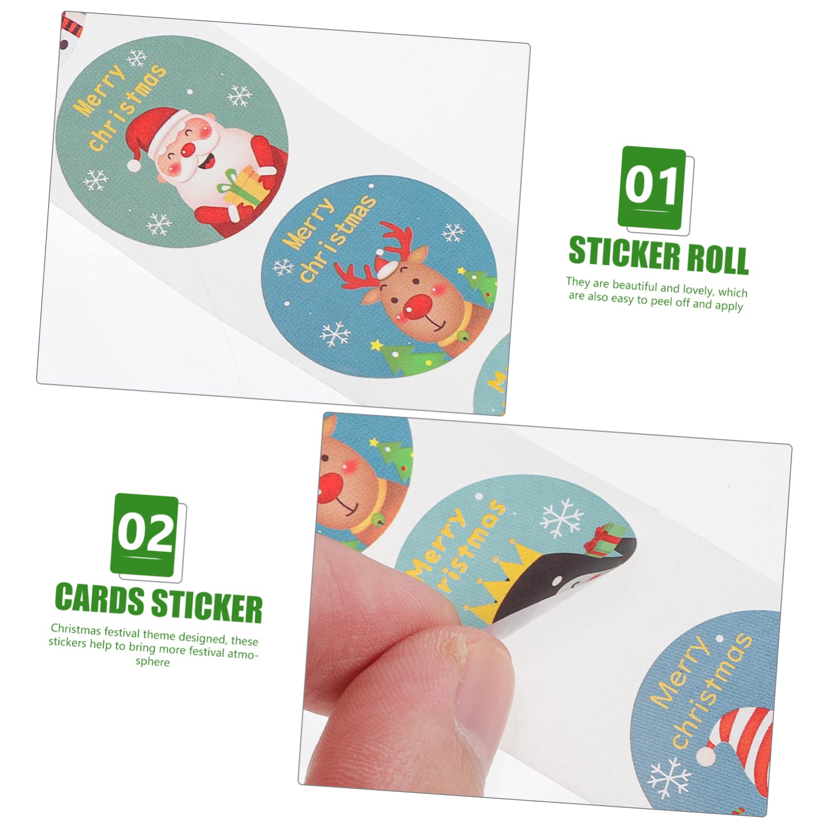 STOBOK 6 Adesivi Natalizi Autoadesivi Per Decorazioni Di Etichette Per Buste Progetti Fai Te e Regali Design Vari Per Natale Personalizzato
