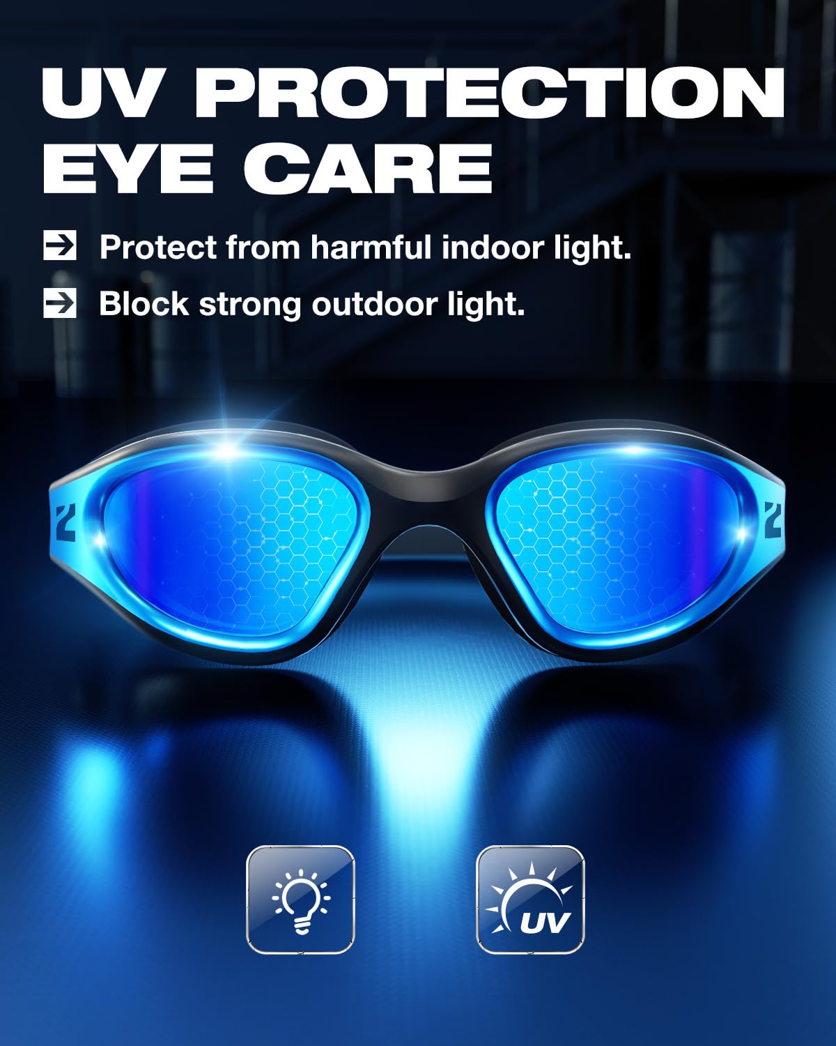 ZIONOR G1 Nava - Occhialini da nuoto unisex super anti-appannamento, lenti a specchio, colore: fumo brillante