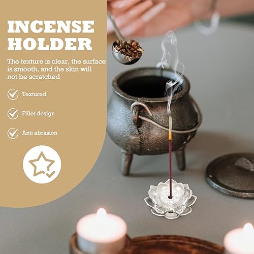 Miniatura 9 de TOPBATHY 4 piezas de quemador de incienso de plata mini Lotus Inciense Stick Holder Metal Cono Inciense Holder Coil Inciense Holder Coil Inciense