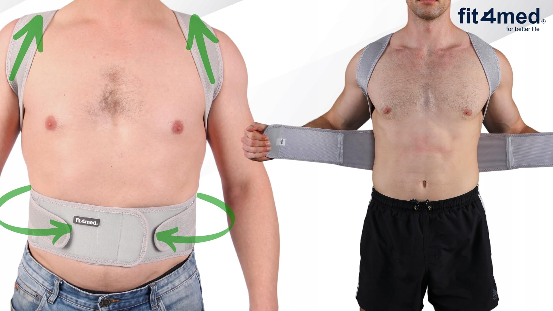 Korektor Postawy Ortopedyczny, Szary, Neopren i Nylon, XXL 90-108cm, ze Stelażem Aluminiowym, Prostotrzymacz dla Kręgosłupa