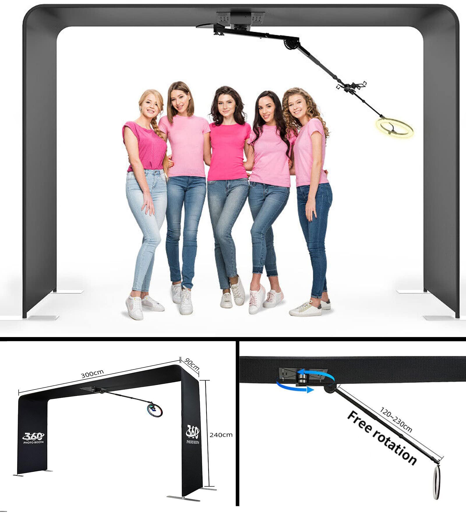 Amazon.com: Overhead 360 Photo Booth, Rotating Camera Selfie Stand