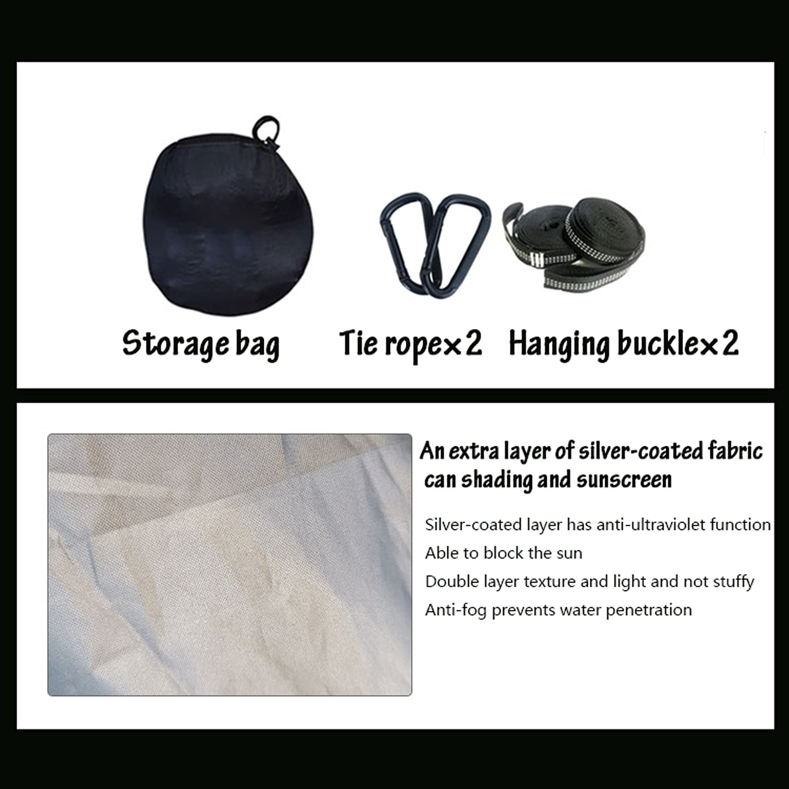 Hamaca colgante para acampar con mosquitera de alta densidad, paracaídas emergente Hamacas de paracaídas de nylon 2.6 lb Correas de árbol livianas Hamacas oscilantes para mochileros al aire libre Se