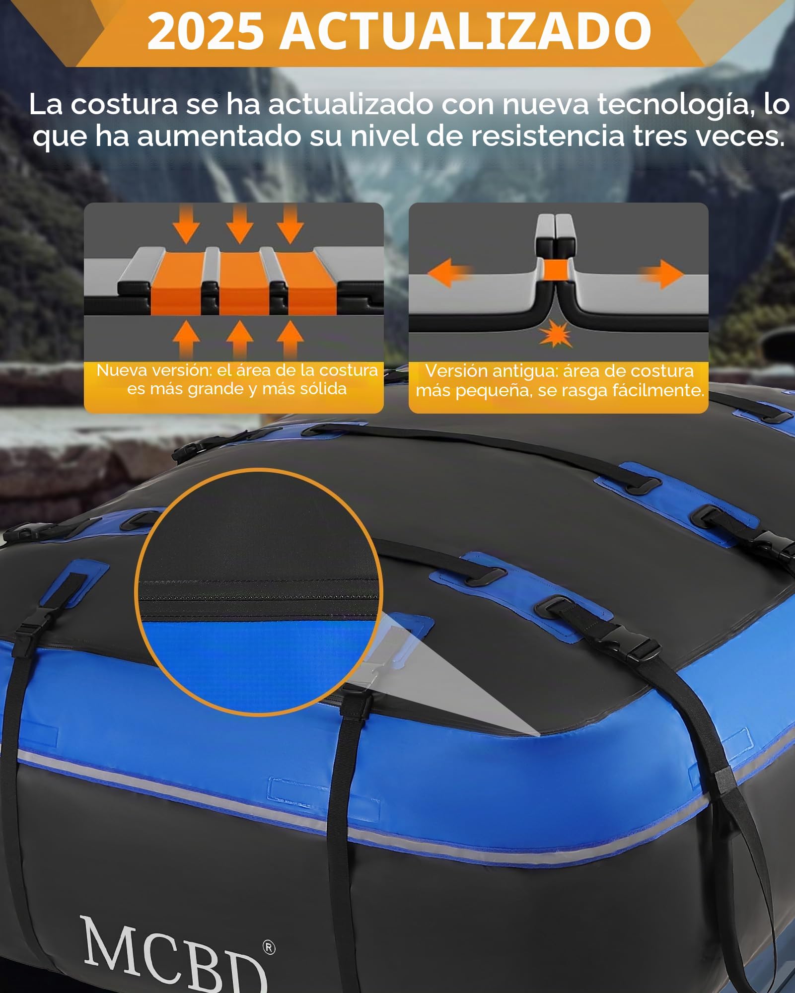 Cofre De Techo, 15 Pies Cúbicos/425 litros Bolsa de Techo Impermeable de Carcasa Blanda Portaequipajes para Todo Tipo de Vehículos SUV con/sin Barras
