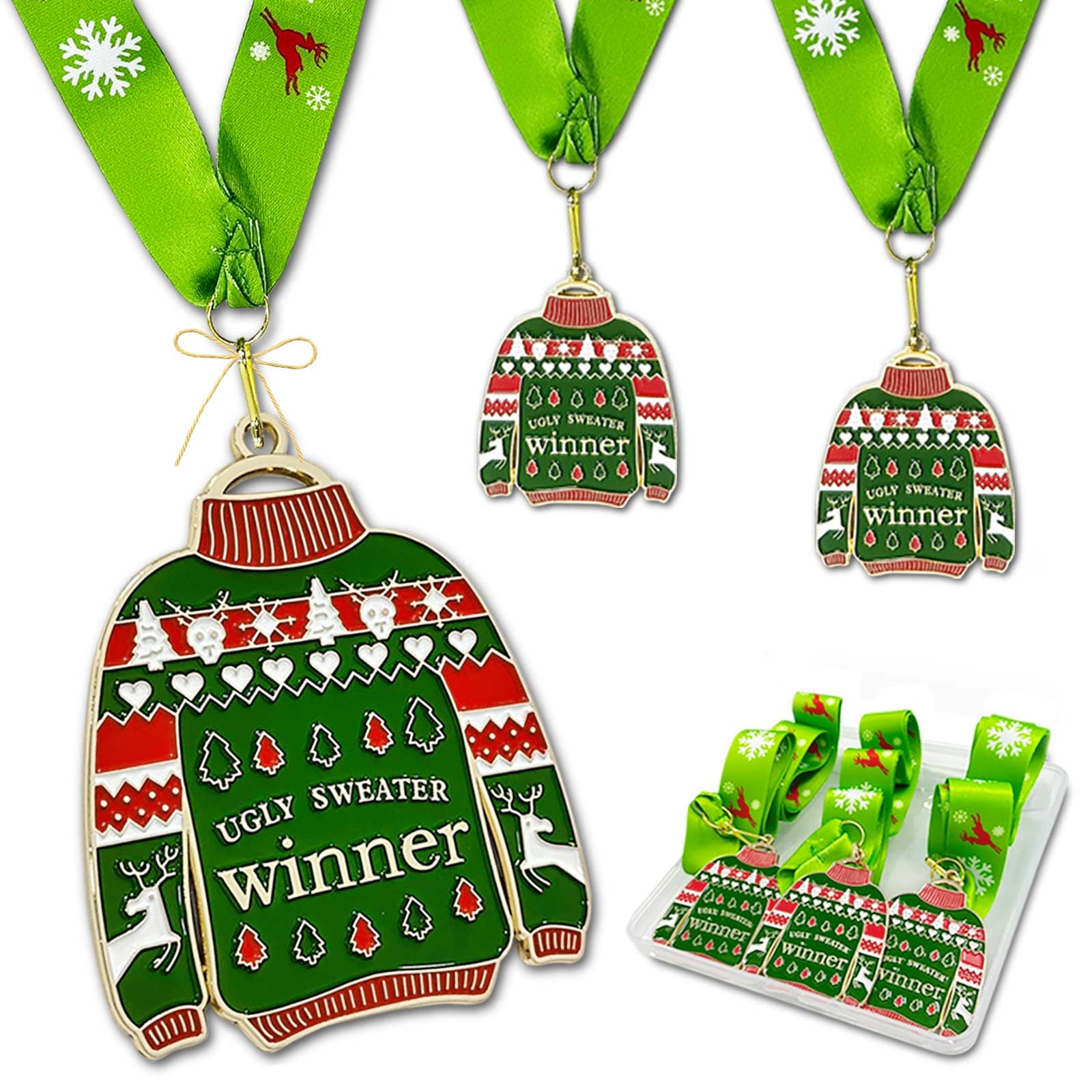 3 Pcs Christmas Sweater Medal Ugly Sweater Medal That Christmas Party Decoration Medal for Ugly Sweater Contest Winners