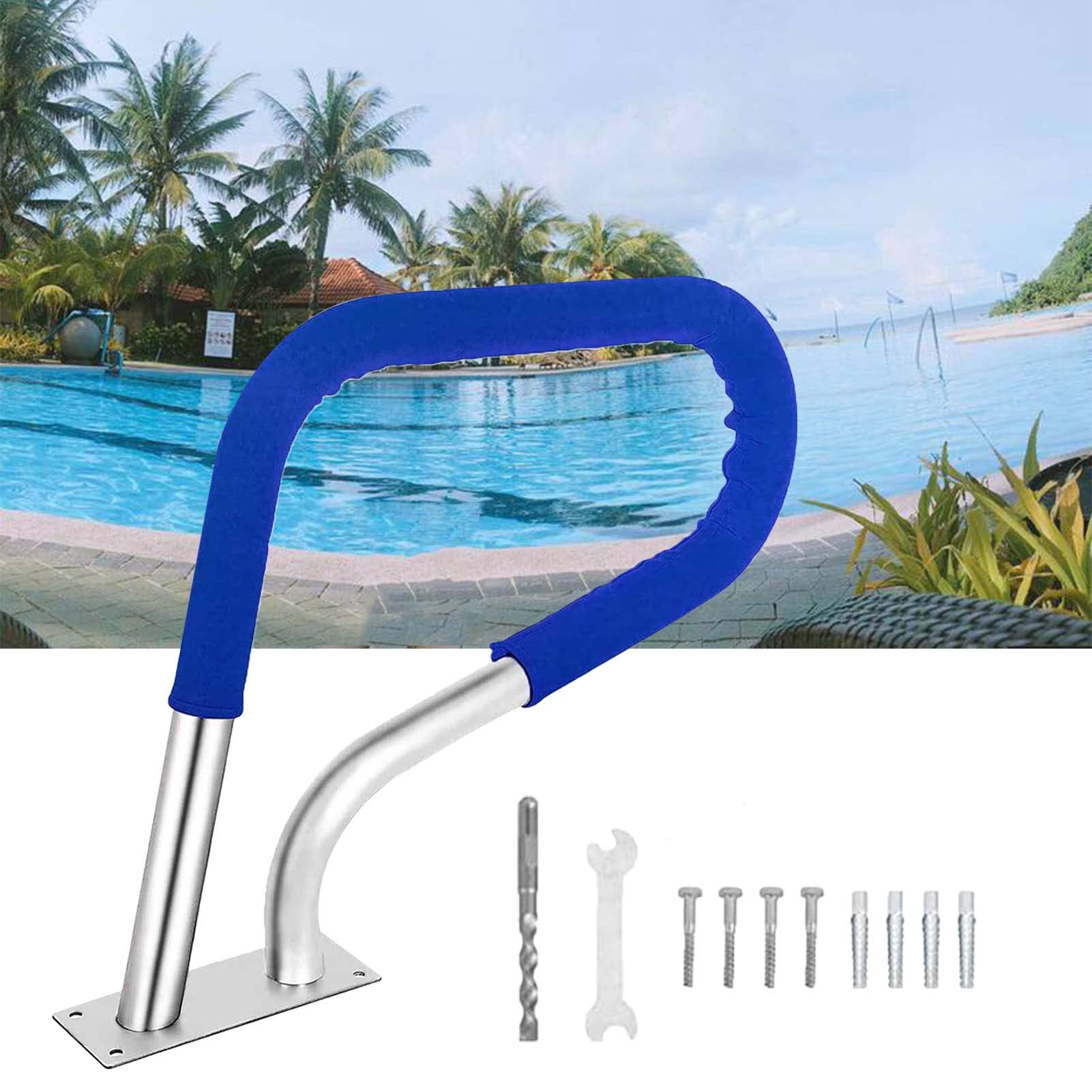 Rampe d'escalier de piscine design argenté pour aménager vos baignades d'été