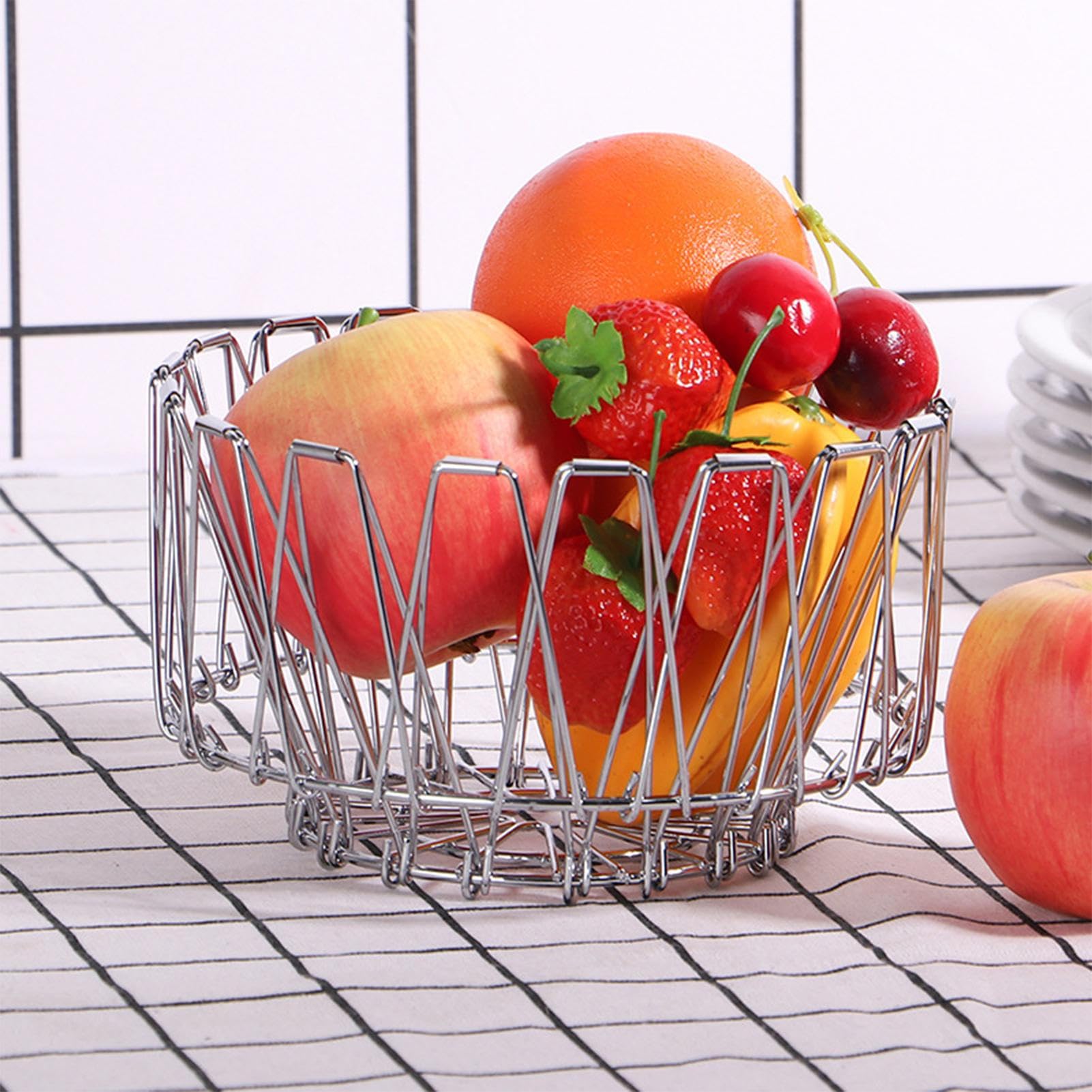 Faltbarer Obstkorb Transformierbare Aufbewahrungsschale Verstellbarer Gemüsebehälter Platzsparend Küchenzubehör Lebensmittel für Obst und Gemüse