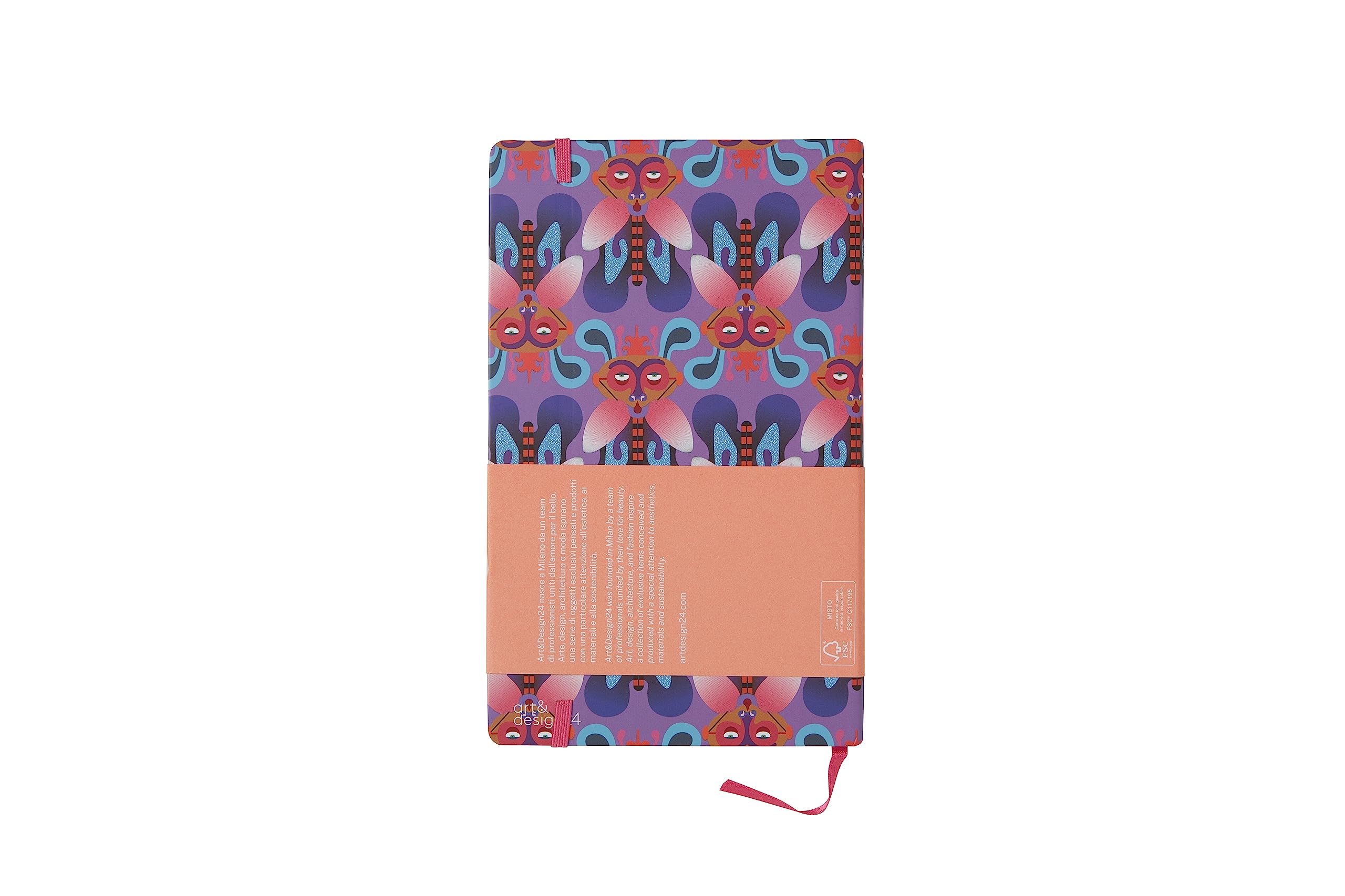 Art&Design24 Naturalia Elena Samistraro Notebook, Bookmark and Elastic Fuchsia, 240 White Sheets, Paper 70 g, Cardboard Cover - Image 2