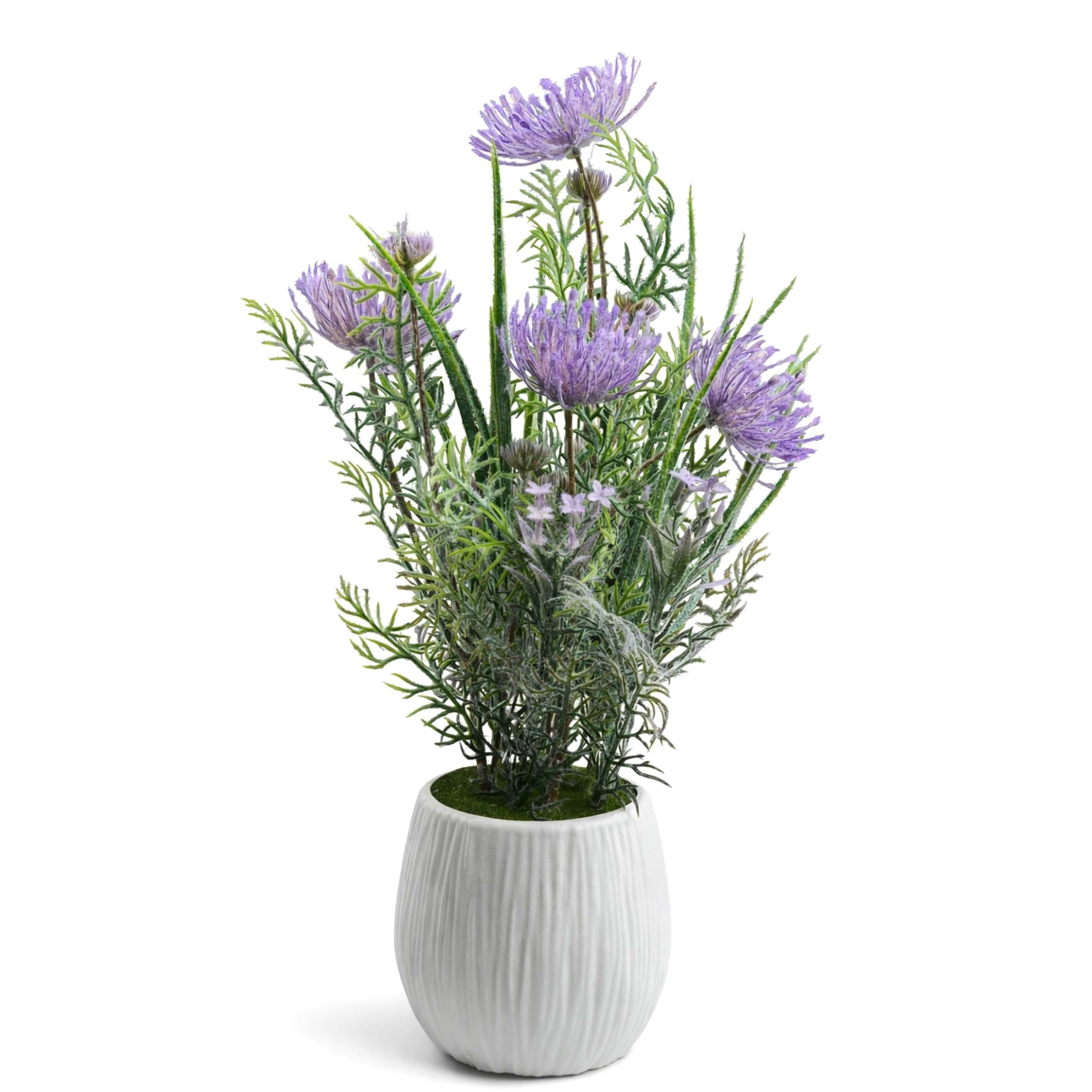 Crystals Artificial Lavender Plant in Pot 50cm – Realistic Faux Silk Flowers Indoor Outdoor Decoration for Home Office Garden Table Décor (Purple, Spider Chrysanthemum)