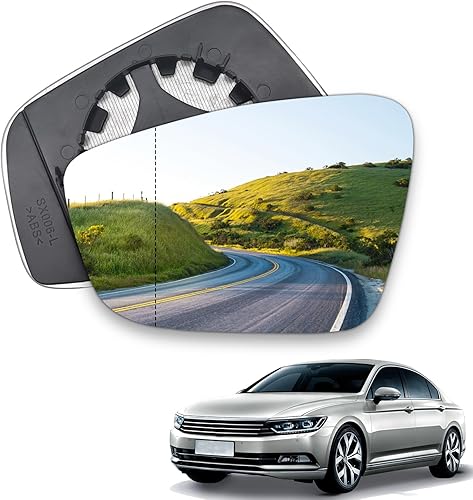 Espejo de cristal calefactado para el lado del conductor compatible con Volkswagen VW Passat Jetta Beetle 2011 2012 2013 2014 2015 2016 2017 2018