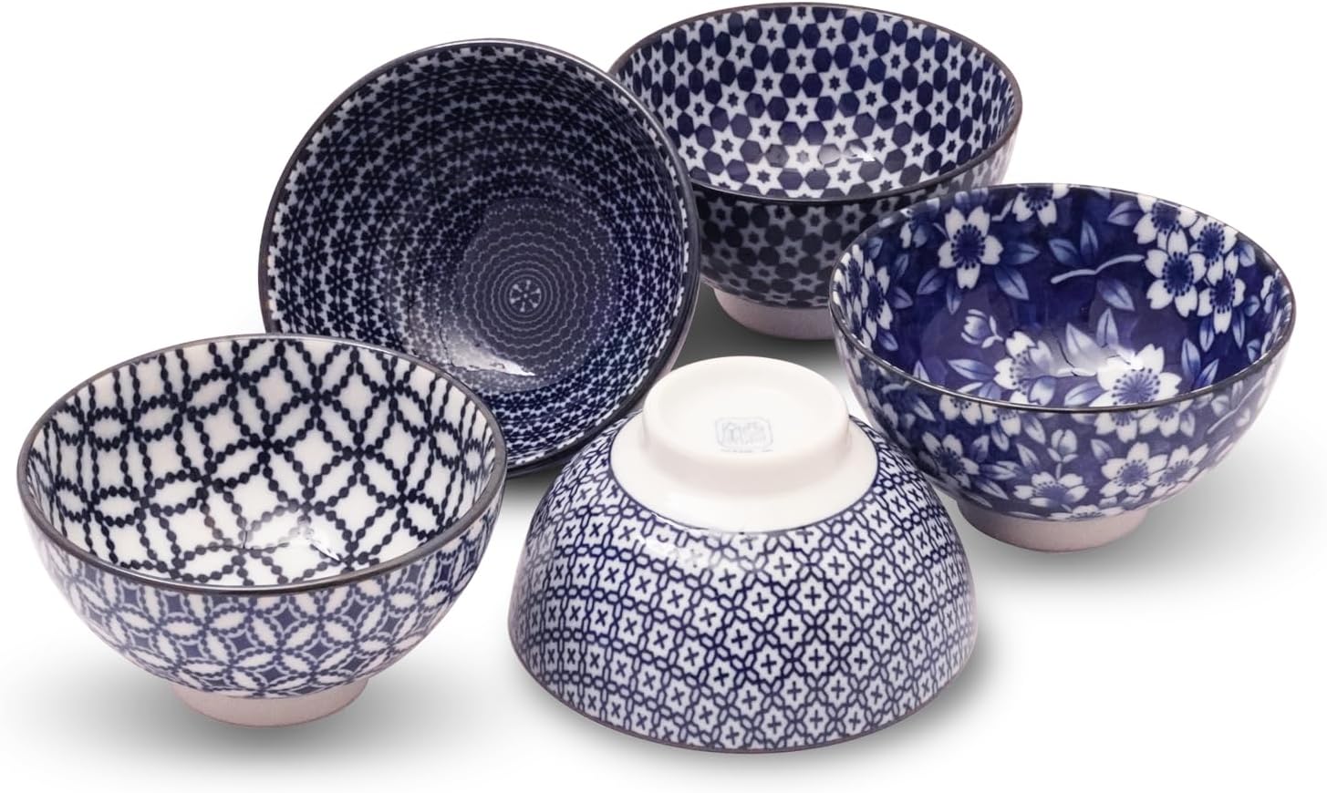 MINO WARE JAPAN Vibrant 5Piece Rice Bowl Collection in