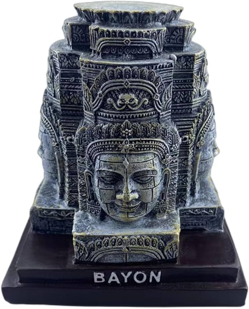 石彫　四面仏頭　カンボジア製 Amazon.co.jp: 微笑む四面仏陀装飾飾り、カンボジアアンコールワット