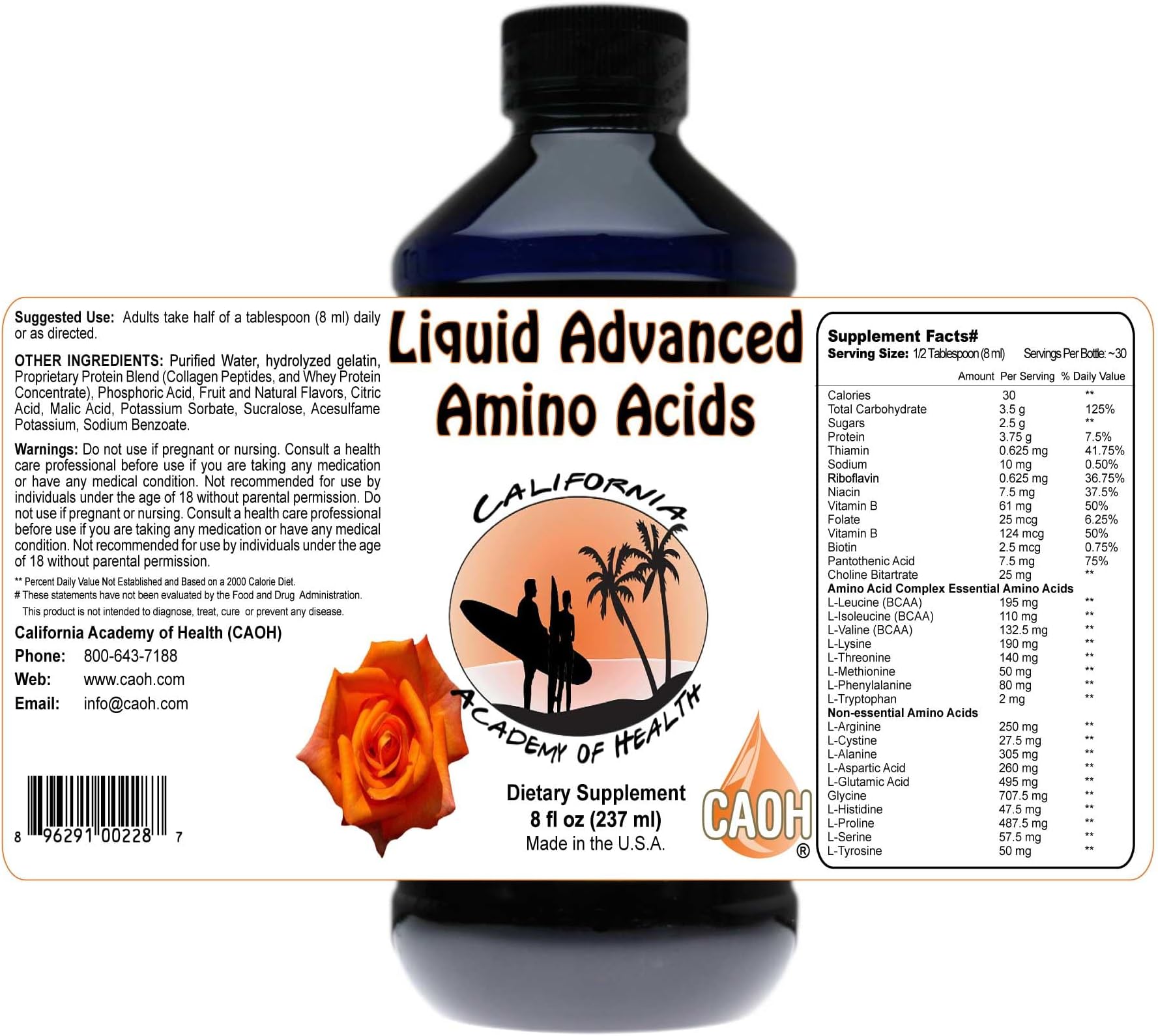 Liquid Advanced Amino Acids 8 oz from CAOH