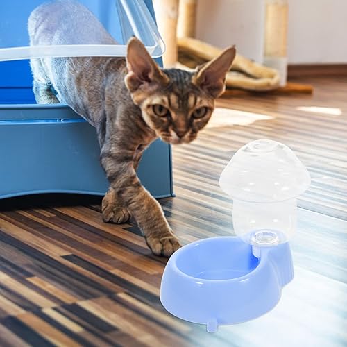 Miniatura 9 de POPETPOP Dispensador automático de gravedad para mascotas, alimentador de agua para perros y gatos, forma de hongo, recipiente para platos de