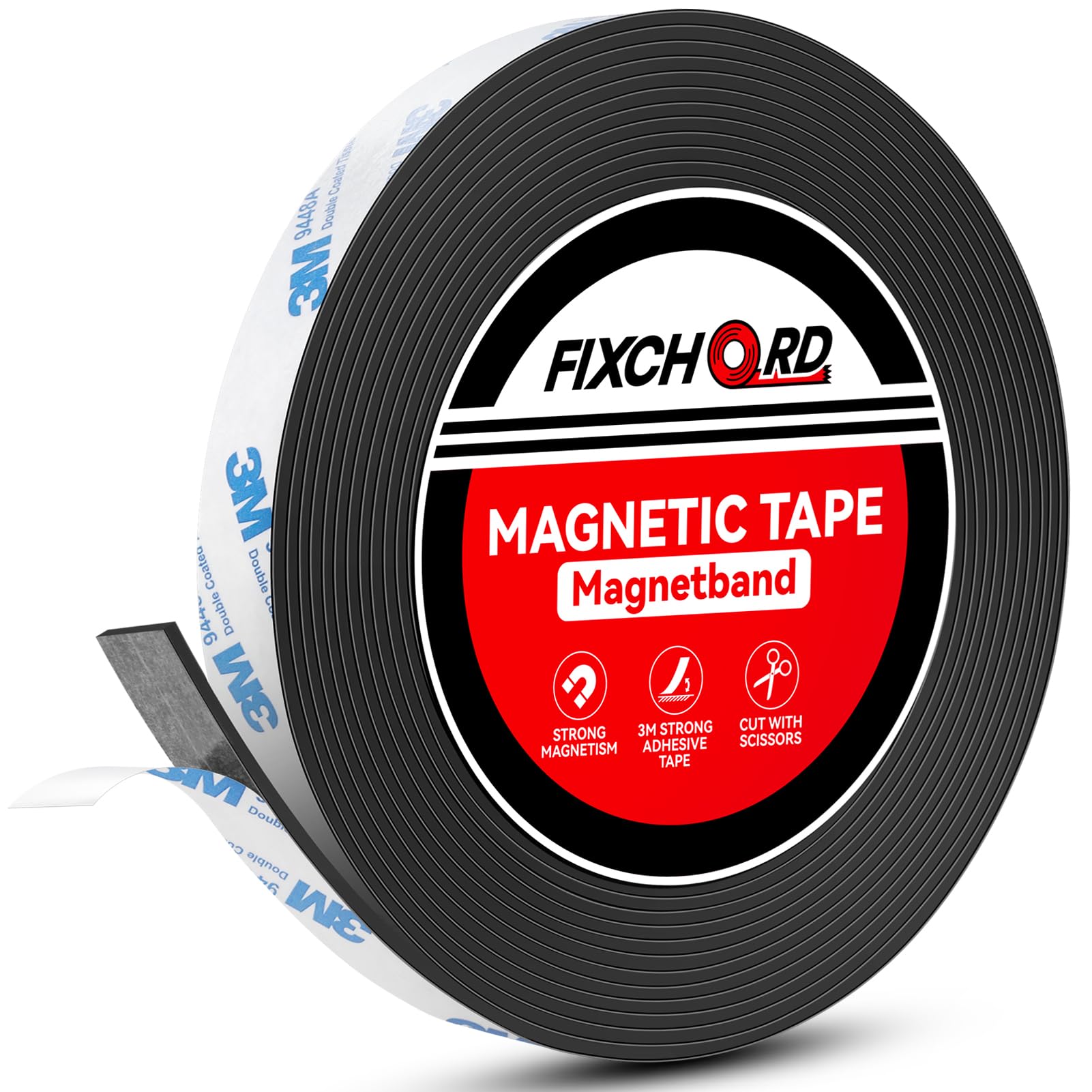 FIXCHORD A+B Magnetic Tape for Fly Screen, Mosquito Nets & More, Magnetic Strip, Magnetic Tape Roll, Magnetic Tape Strips Self-Adhesive Strong 6m*15mm