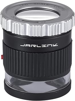 JARLINK 30X Jewelers Loupe, Adjustable Focal Length Magnifier with 3 LED Light for Gems, Jewelry, Coins, Stamps, etc Black