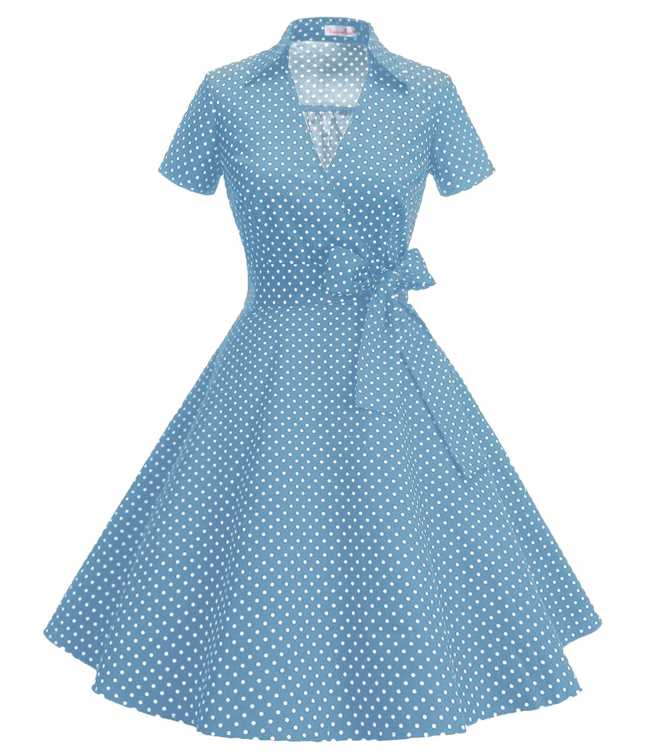 Gonna Vintage Anni 50 60 Audrey Hepburn Vestiti da Cocktail da Donna Elegante di Cotone Manica Corta