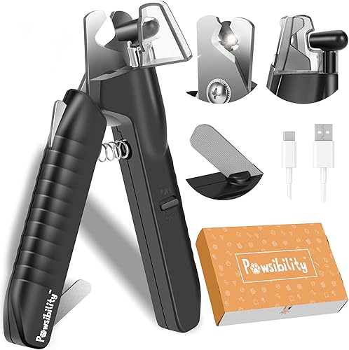 Miniatura 10 de Cortaúñas reinventados para mascotas para tu amigo - [USB recargable] - Luz LED para línea de sangre Cuchilla afilada y duradera Herramienta