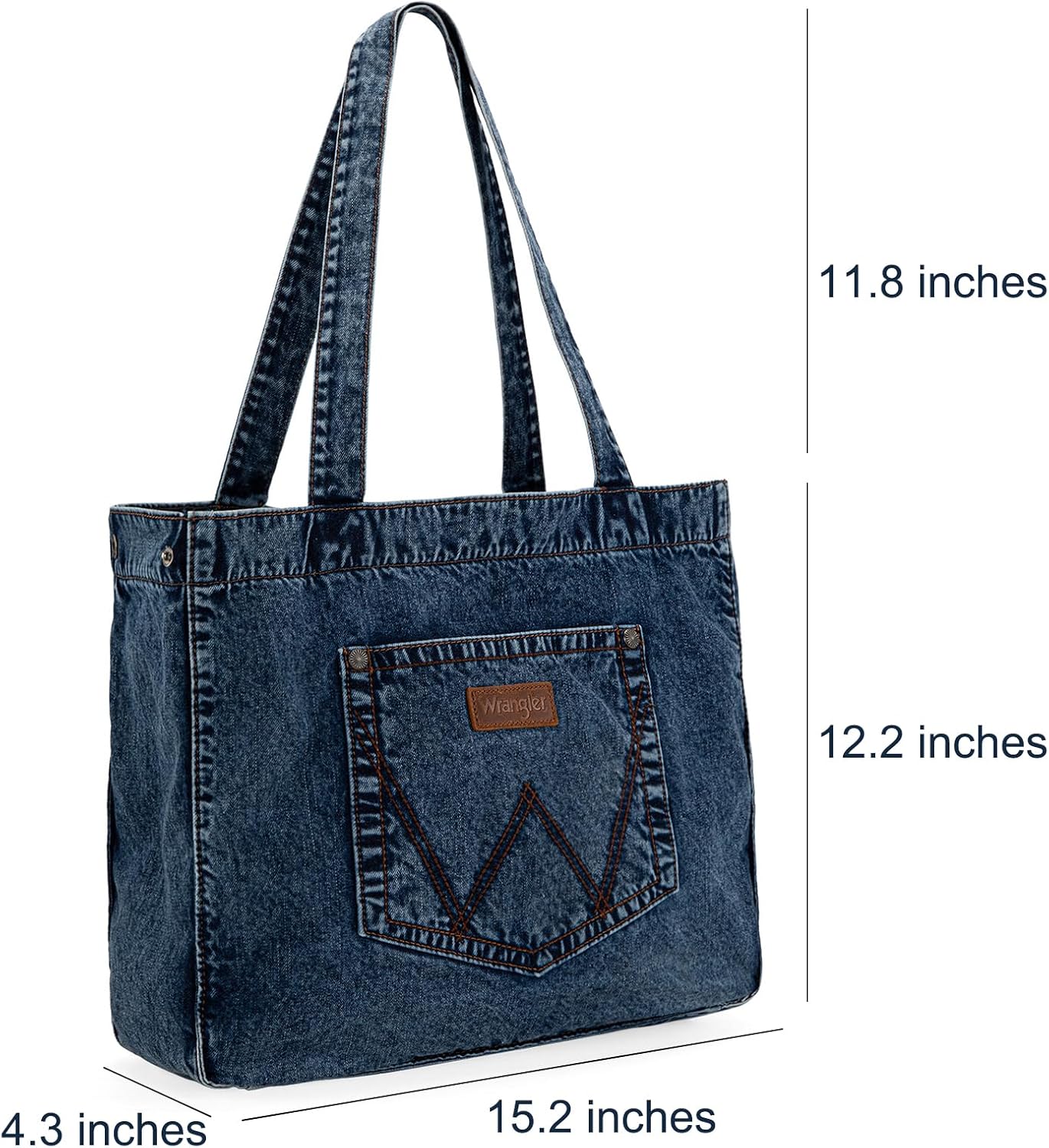 Montana West Wrangler Denim Tote Bag for Women Large Purses for Work Travel Everyday - Image 5