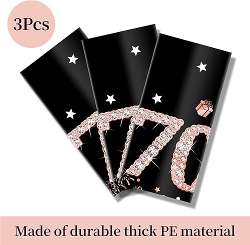 Miniatura 9 de Paquete de 3 manteles de oro rosa Happy Thirty – Suministros para fiesta de cumpleaños 30, decoración de mantel rectangular desechable de plástico