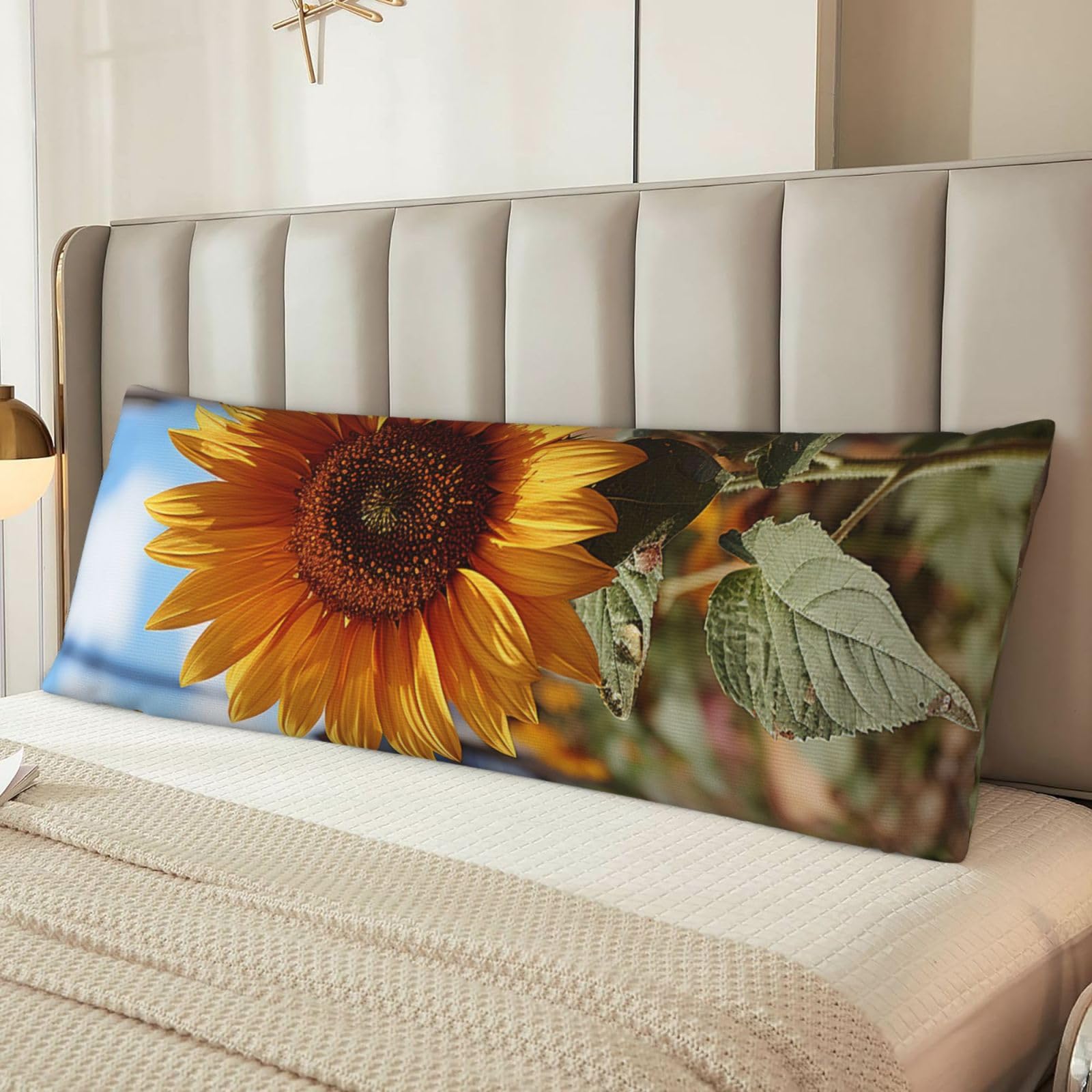 Farm Sunflower Body Pillow Cover with Hidden Zipper 54"X20",Ultra Soft Microfiber Long Pillow Case Decorative Bedding Pillowcase Cushion Cover Cases for Bedroom Couch Sofa,Home Gifts