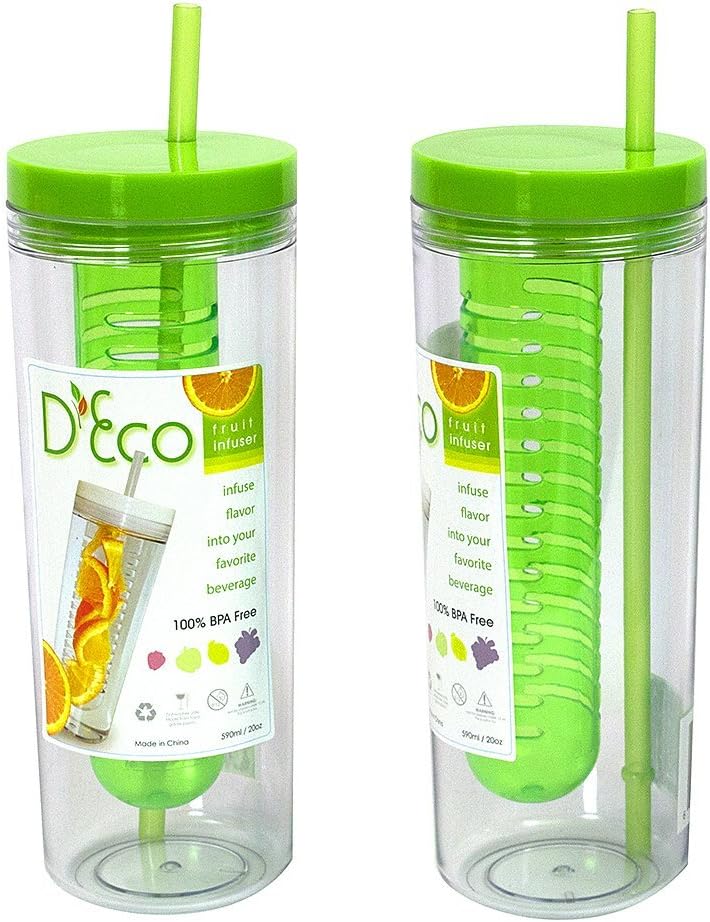 Fruit Infuser Water Bottle by D'Eco (Green)