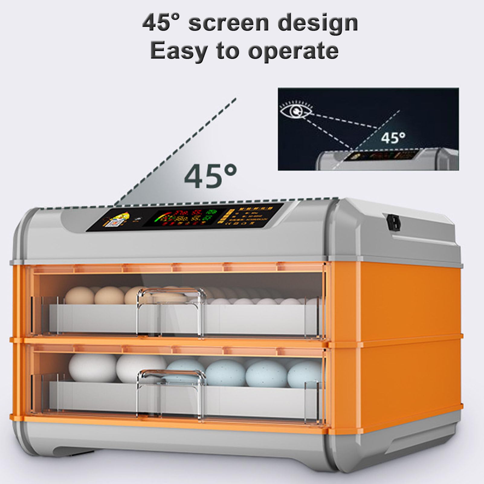 192-256 Huevos Incubadora de Huevos de criadero de Aves de Corral con Pantalla Digital LED Control de Temperatura automática, criadero de Pollo para Granjas Familiares en el Aula,256Eggs