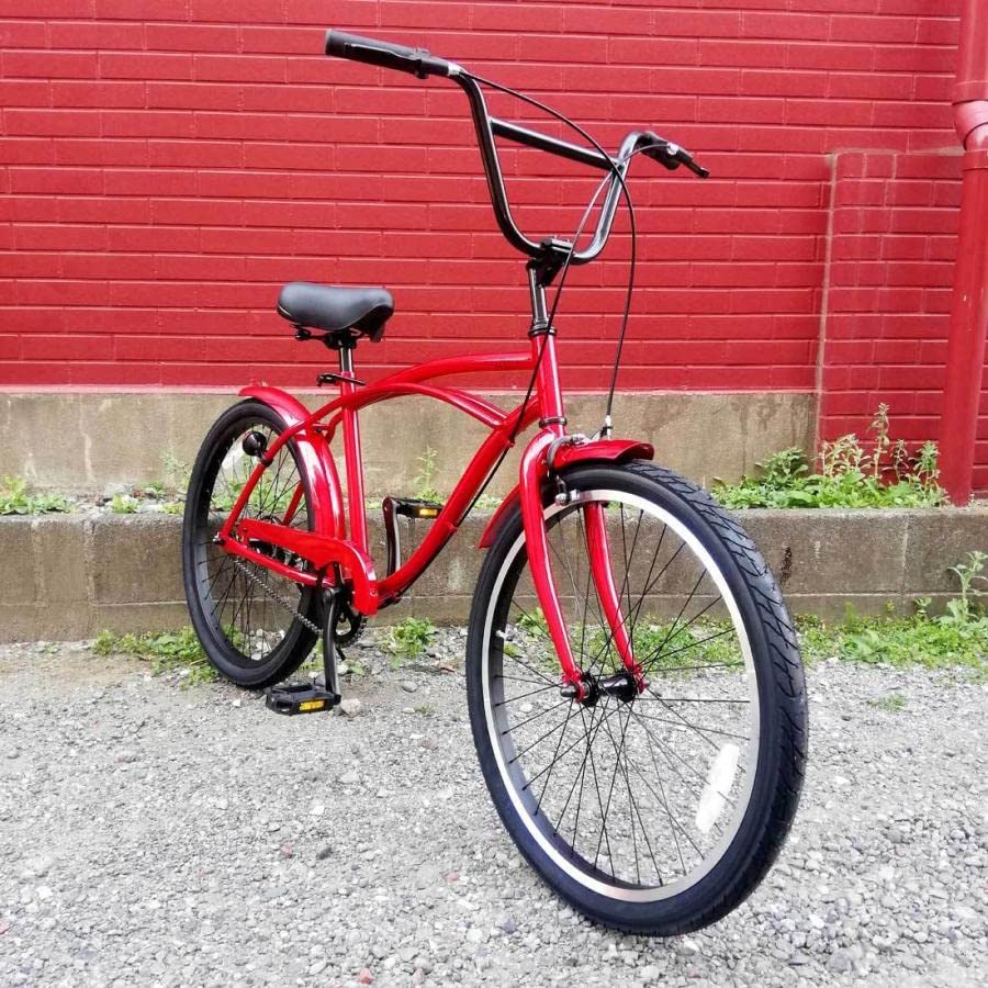 peiビーチクルーザー 自転車 レッド　ローチャリ　引き取り限定 Amazon | 自転車 通販 KB 24KB-1SP レッドグリッター 24インチ