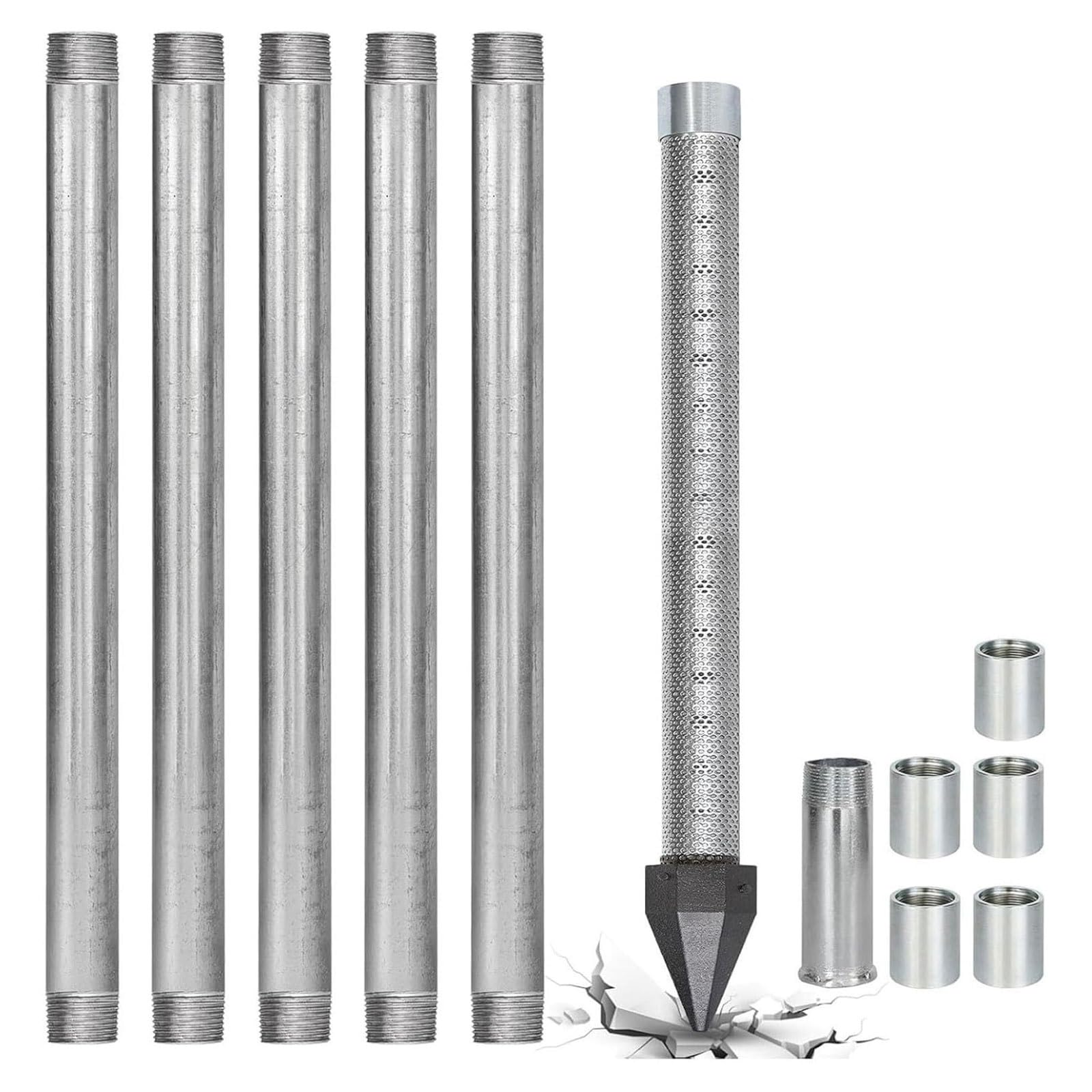Manual Artesian Well with Strike Tip and Stainless Steel Filter - Economic Solution for Irrigation Gardens Agricultural Spaces
