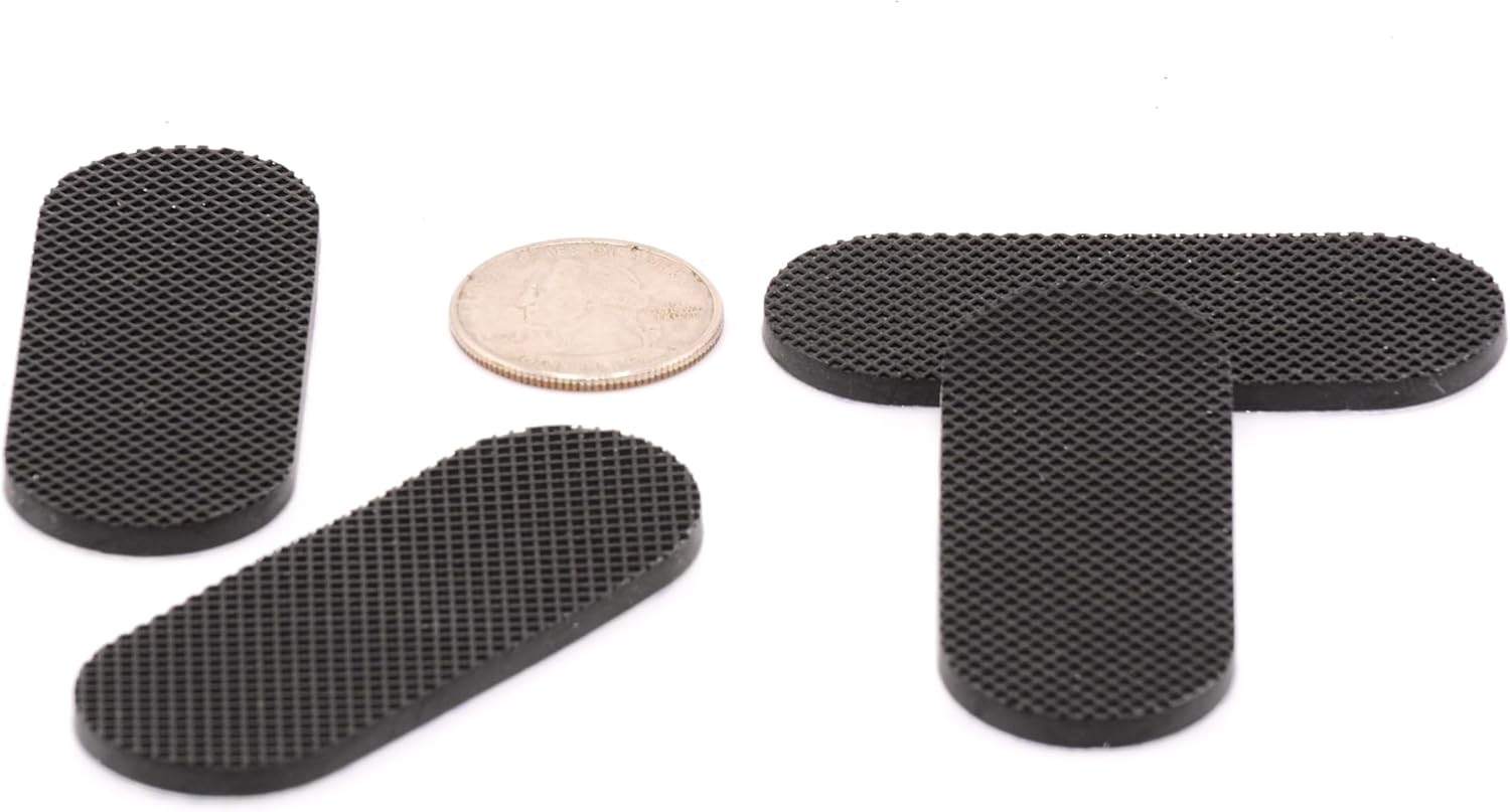 3/4" x 2 x 1/8" Oval Rubber Feet. Non-Skid Waffle Pattern. Adhesive Backing. Feet, Bumpers, Spacers. Electronics, Appliances, Game Consoles, Computers, Keyboards, Speakers. (24)