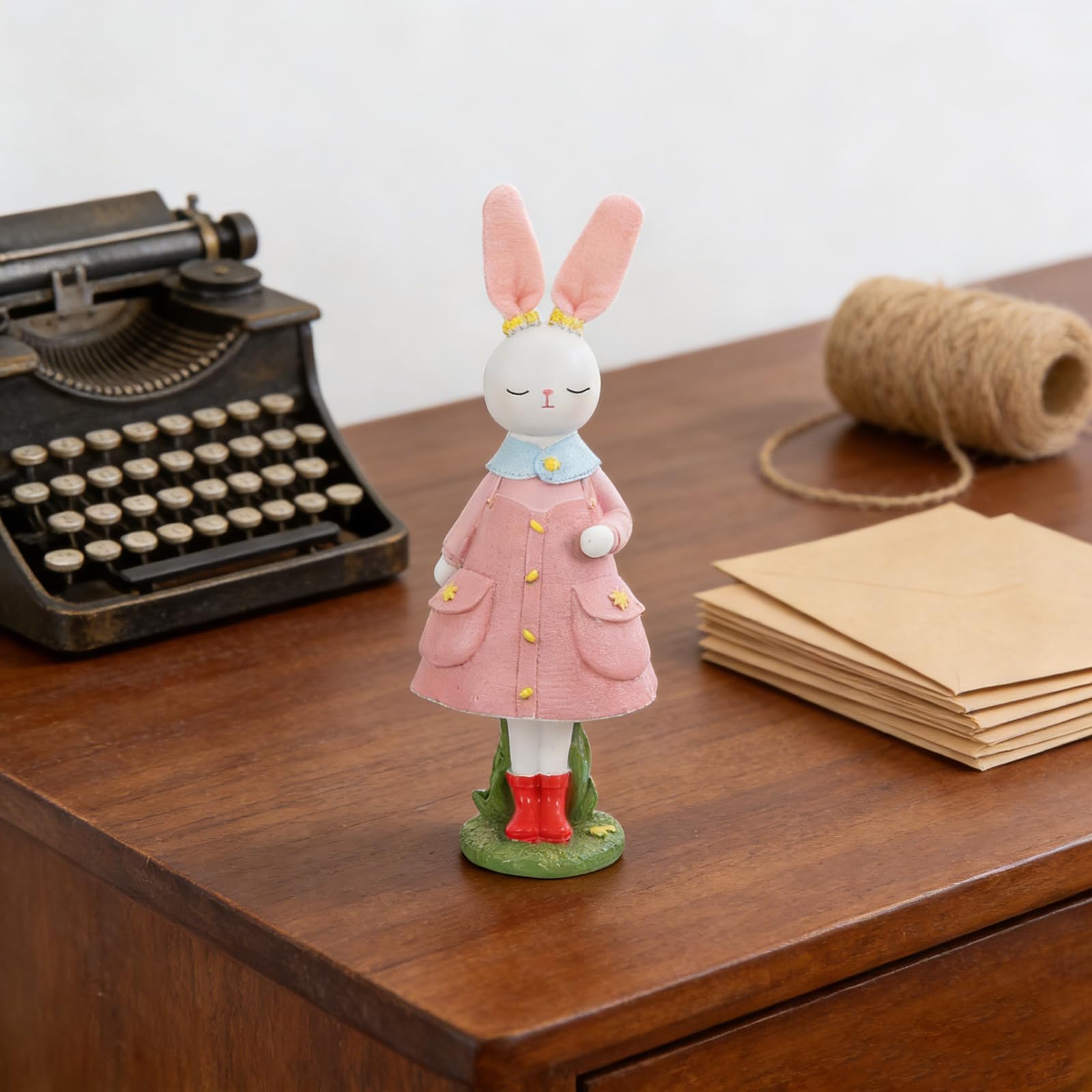 Alipis Statuina Resistente Sbiadimento e Deformazione Coniglietto Pasquale e in Resina Rosa, Decorazione Primaverile per Centrotavola Decorazioni la Casa a