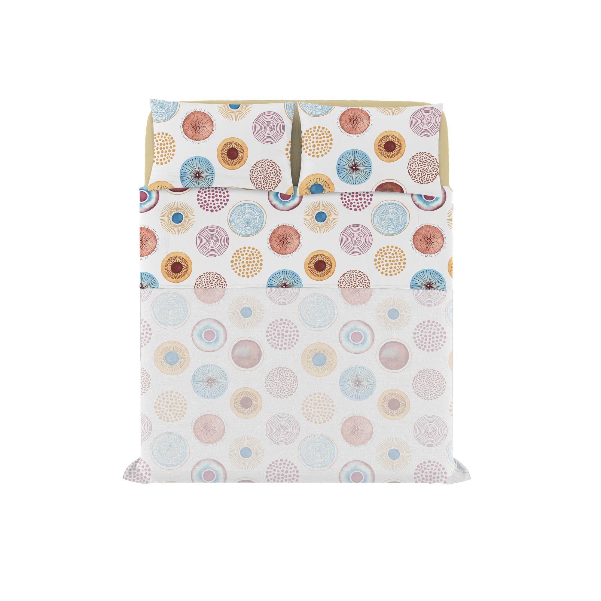 Italian Bed Linen Fantasy Completo Letto, Microfibra, Circle, Matrimoniale
