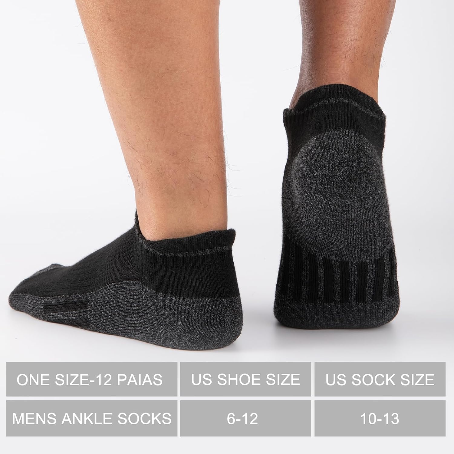 COOPLUS Mens Ankle Socks Cushioned Low Cut Athletic Sports Breathable Casual Socks with Tab (7/12 Pairs)
